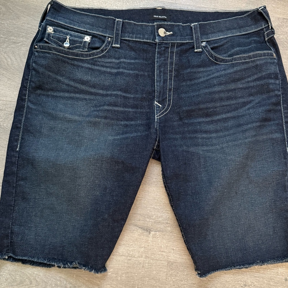 True Religion Dark Blue Jean Shorts